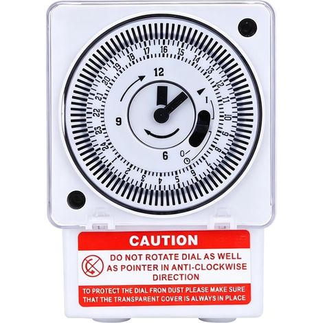 Interrupteur Horloge Modulaire, 24 Heures Cycle 15 Minutes, Minuterie Mécanique 220V, pour Allumage Automatique de Lumière, du Chauffage (1/5)