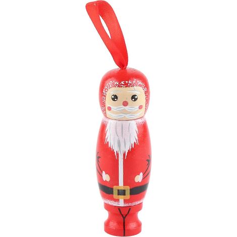 Lustiger Weihnachtsmann zum Aufhängen, Christbaumschmuck aus Holz, witzige handgefertigte Dekoration für die Feiertage, festliche Figur zum Aufhängen (1/5)