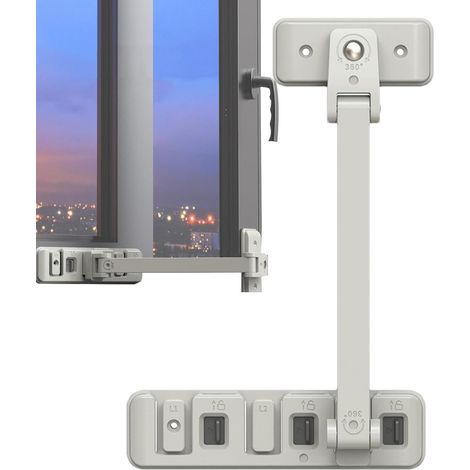 Verrou de fenêtre de sécurité pour bébé  Entrebâilleur de fenêtre robuste  Verrous de fenêtre faciles à installer sans clé nécessaire pour la protection de la maison