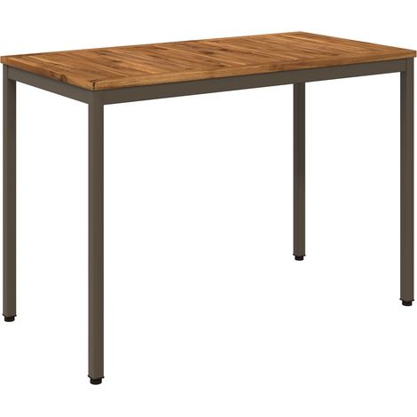 Mesa de cena de jardín Natural y Café 108,5 x 55 x 75 cm vidaXL