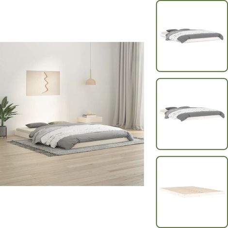 Letto con telaio in legno - vidaXL Giroletto senza Materasso Bianco 140x200 cm Legno Massello Pino -