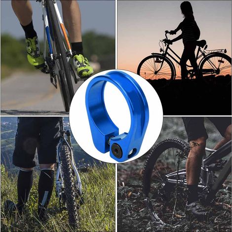 Collier de serrage ultraléger en alliage d'aluminium pour tige de selle de vélo (31,8/34,9 mm) - Bleu - 31,8 mm (1/5)