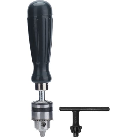 Perceuse à manivelle en acier au carbone avec clé de serrage et 5 mèches pour bois, plastique, bijoux, résine et écrous