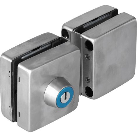 2PCS Serrure à Pousser pour Porte Coulissante en Verre, Mécanisme de Verrouillage Sécurisé en Acier Inoxydable (1/5)