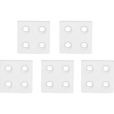 5 pièces Embouts de profilé en aluminium, plaques de recouvrement en alliage métallique, pièces mobiles linéaires 4040 à double rainure, argent (1/5)