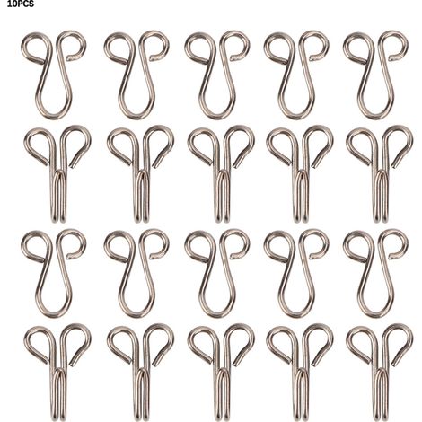 10 Agrafes à Fourrure pour Manteaux et Sous-vêtements (Noir) - Lot de 10 (1/5)