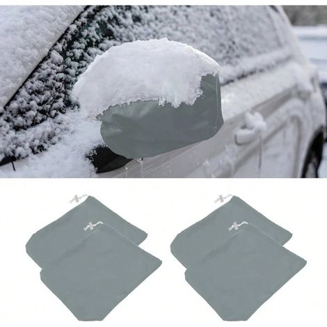 4 Protections de rétroviseur de voiture - Accessoires automobiles d'hiver, housse universelle imperméable contre la neige, protection de rétroviseur automatique, grise