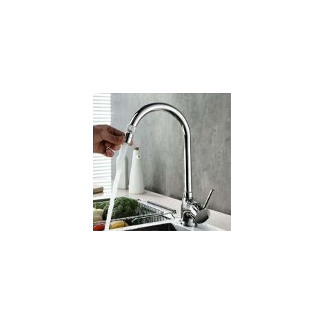 Messing-Belüfter für Küchenarmaturen, 360° drehbar, 2 einstellbare Modi. Küchenarmatur-Sprudlerfilter mit Auslaufadapter – für Armaturen mit M22-Außengewinde oder M24-Innengewinde – Crezuo