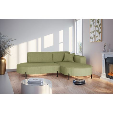 Ecksofa Designersofa VALENCIA XS in Stoff Scala Kiwi Ottomane Rechts (1/2)