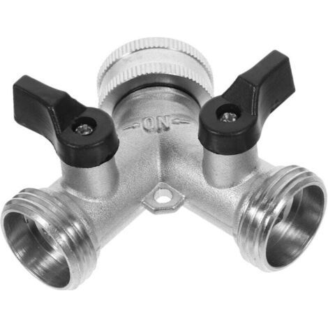 Y-shaped garden hose adapter, hose splitter, water distributor, ball valve for flexible connection
