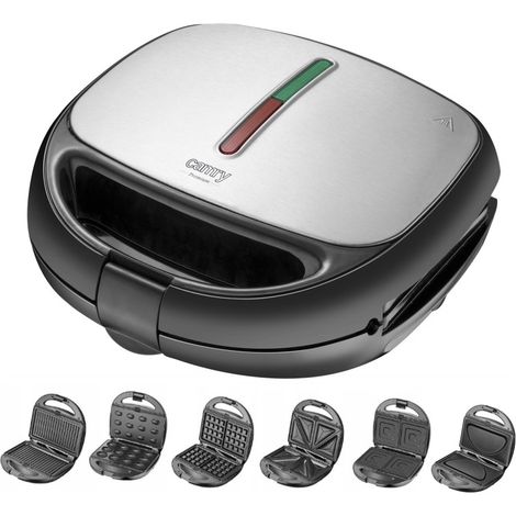 Camry Premium CR 3057 - Grill/Appareil à sandwichs/Gaufrier/Noir/Argent - AquaForge
