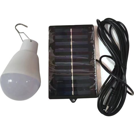 Lampe LED Solaire d'Urgence pour Extérieur Lumière de Rue Étallage Lampe à Crochet Blanc Économie d'Énergie -KZQ (1/4)