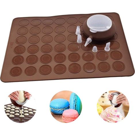 Tapis De Cuisson Macarons - Silicone Alvéolaire 48 Logements - Pour Pâtisserie Et Décoration - 1 Pièce (1/5)