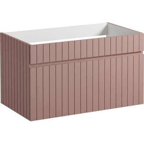 Mobile sotto lavabo sospeso scanalato 80 cm Rosa - SATARA