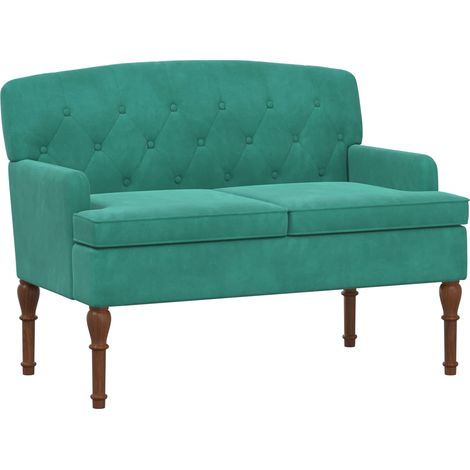 Canapé love seat avec capitonnage en boutons Turquoise Velours vidaXL (1/5)