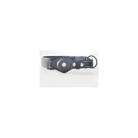 Collier de repérage pour chien en cuir anti-perte, réglable, noir, taille L – (1/5)