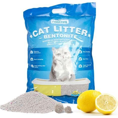 Litière pour chat à la bentonite au citron 3.2kg Litière fine pour chats Litière pour chat (1/5)
