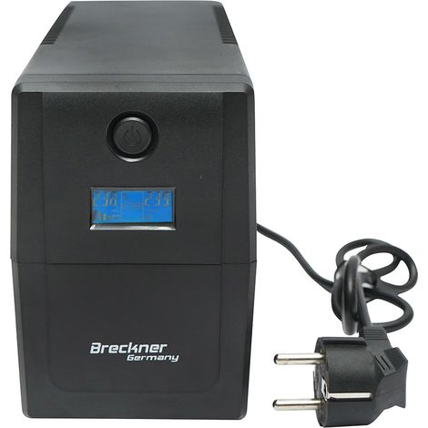 UPS 800VA / 480W con batteria 9Ah, 2 prese Schuko, LCD, USB, AVR Breckner Germany (1/5)
