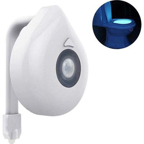 Luz nocturna LED ultradelgada y flexible para inodoro con detector de movimiento para etiqueta