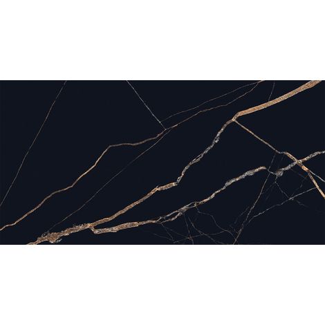 Mexen Fossil Campione di gres porcellanato nero rettificato. G1, piastrella da pavimento e parete 120 x 60 cm, alta lucentezza - (1/5)