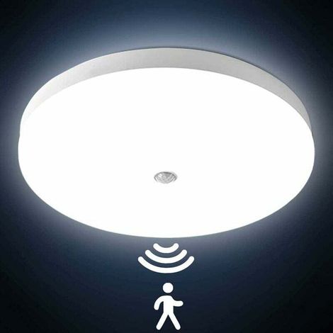 Lampes de Plafond avec détecteur de mouvement 24W 3000LM Plafonnier LED Rond Ultra-mince LED Lampe Imperméable IP56 Luminaire Intérieur Parfait pour Chambre Cuisine Balcon Couloir 40cm (1/4)