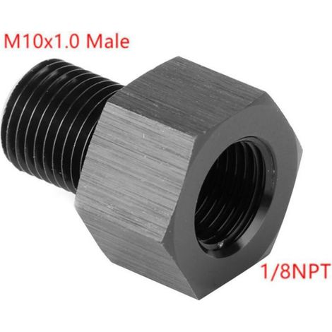 Adaptateur Manometre Pression Huile - Raccord NPT Femelle 1/8 Pouces Vers M10x1 0 Mâle - Laiton Massif Noir - 1 Pièce (1/5)