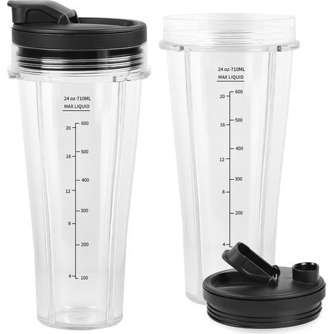 2er-Packung, kompatibel mit Ninja-Mixern, Ersatzbecher für 710 ml (24 oz) CB350EU BN800EU BN750EU BN650EU BN495EU CB100EU (1/5)