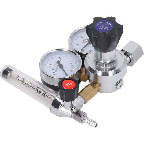Détendeur de gaz azote avec débitmètre, régulateur de pression en laiton haute précision, manomètre pour laboratoire, équipement de mesure de flux. (1/5)