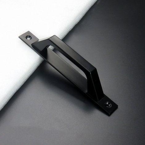 1 poignée de porte en forme de D pour porte de jardin en bois. 200 mm. noir (1/5)