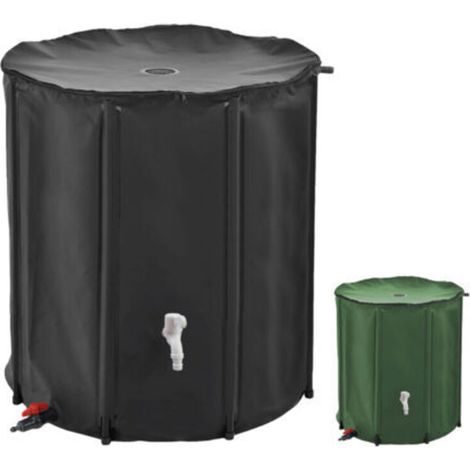 Réservoir souple, récupérateur d'eau de pluie pliable - 200 L - Noir - Linxor Récupérateur d'eau de pluie (1/5)