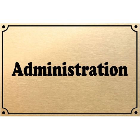 Plaque de porte métal or Administration (1/2)