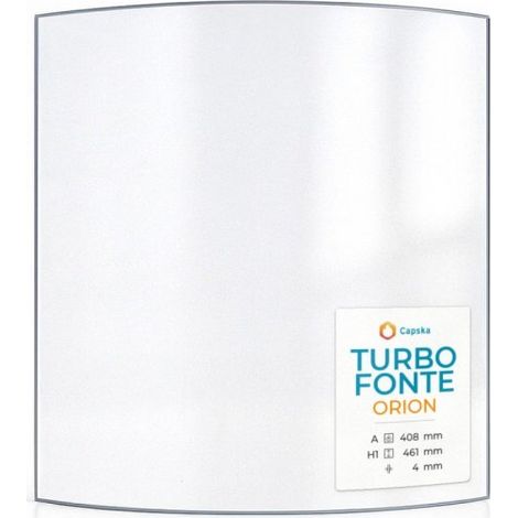 Vitre Turbo Fonte ORION - Verre Courbe pour poêle à bois - 408 x 461 mm (A x H) - 4 mm (1/5)