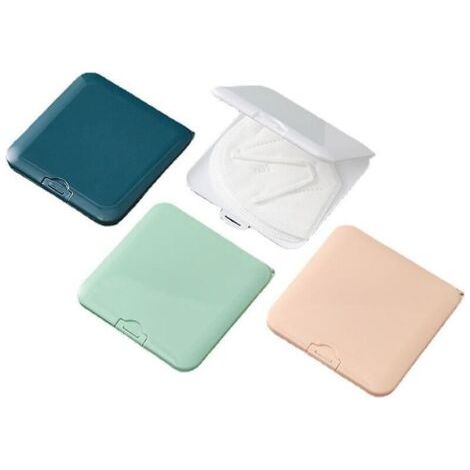 Lot de 4 étuis de rangement portables pour masques jetables - Boîtes résistantes à la poussière et à l'humidité pour masques en coton filtrant (1/5)