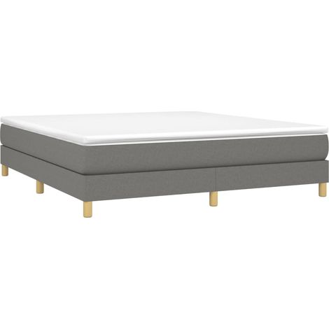 Box Spring Bed Frame Dark Grey Super King Fabric (UK/IE/FI/NO only) vidaXL (1/4)