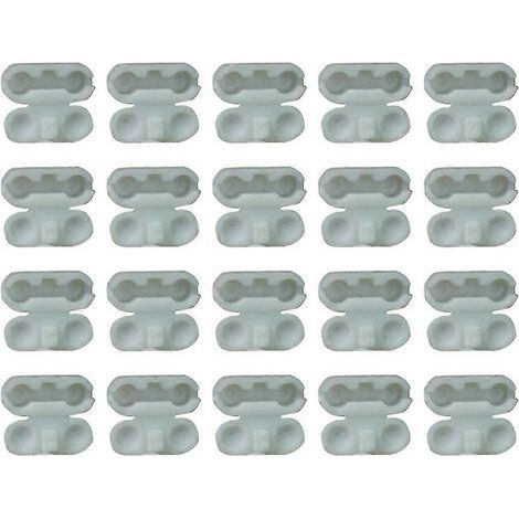 50 clips de rechange pour chaînette à billes de store vertical, en plastique, style romain (blanc)-1.7x0.7cm-White (1/3)
