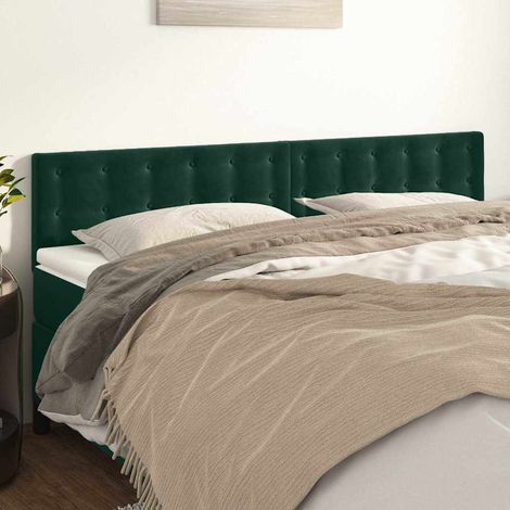vidaXL Cabeceros terciopelo verde oscuro 180x5x78/88 cm (1/5)