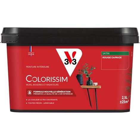 Peinture murale intérieure Colorissim® V33 Rouge caprice Satin 2,5L (1/5)