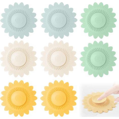 Lntyq Universal-Abflussstopfen: 8 Stück Silikon-Abflussstopfen, Küchenspülen-Stopper, Waschbecken-Stopper mit Haarsieb, geeignet für Waschbecken, Waschbecken, Badewannenabflüsse (1/5)