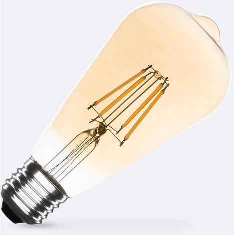 LED-Glühbirne Filament E27 6W 600 lm Dimmbar ST64 Gold No Flicker 4000K Neutralweiß