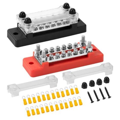 2 Pièces Barre De Distribution 150A 2 Voies DC 12V-48V Avec Couvercle Protection Pour Voiture Bateau (1/5)