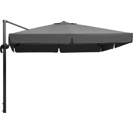 Parasol Rhodos, anthracite, carré 300 x 300 cm, 782-15, cadre en aluminium/acier, housse en polyester, 24 kg, anthracite (1/5)