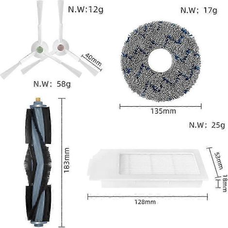 Ersatzteile für Deebot T10/T10 TURBO: HEPA-Filter, Hauptbürste, Seitenbürste, Wischpad, Saugroboter, Zubehör, Edition 0923 (1/4)