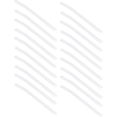20 spirales de reliure ABS blanc 30 feuilles, anneaux hélicoïdaux pour papeterie, lot de 20 pièces (1/5)