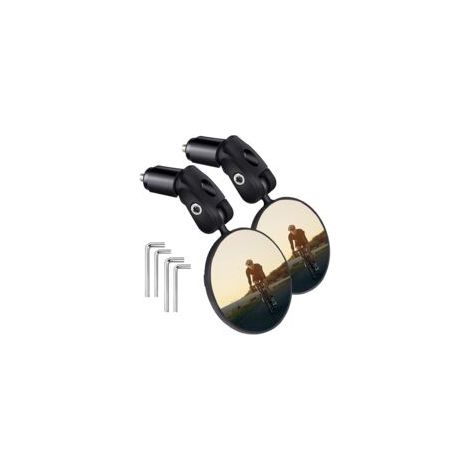 Lot de 2 rétroviseurs de vélo, verre/silicone, réglables à 360°, noirs (1/5)