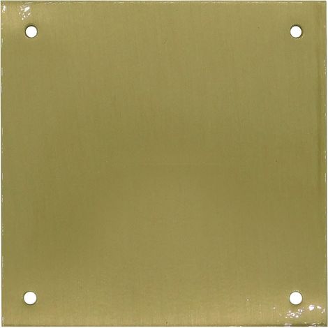 Placa ciega, modelo plp12, de latón con acabado latón satinado, 80 x 80 mm