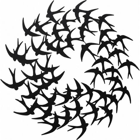 Adorno de pared golondrinas de metal negro calado 80 cm (1/4)