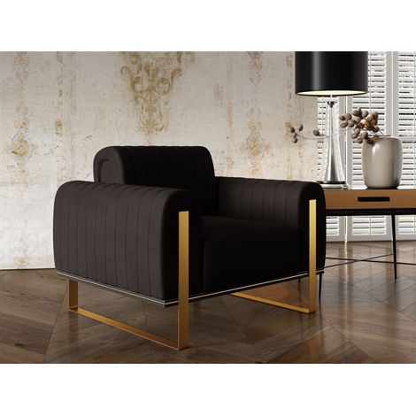 Sessel Designersessel VALERIE in Stoff Elisa Velvet Schwarz (1/4)