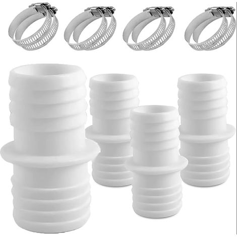 Adaptateur Tuyau Piscine 38 a 38, Serrage universels Acier Inoxydable, Raccords Tuyau 38 mm, Adaptateur Tuyau Arrosage, Adaptateurs Tuyau - Double Embout Tuyau (1/5)