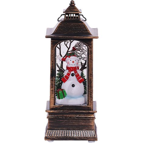 Farol navideño LED a pilas, lámpara mágica con forma de muñeco de nieve, guirnalda de luces colgantes para decorar el jardín, el patio o el exterior. Ideal para las celebraciones navideñas. (1/5)