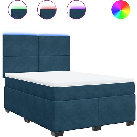 Maison Exclusive - Boxspringbett mit Matratze Blau 140x200 cm Sam